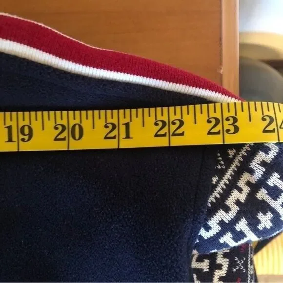 Tommy Hilfiger Mens Vintage Fleece Knit Navy Ski 1/4 Zip Pullover Jacket Sweater - Picture 12 of 15